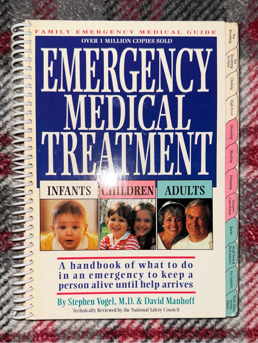 Vintage Emergency Medical Treatment Guide Spiral Indexed Handbook 1993